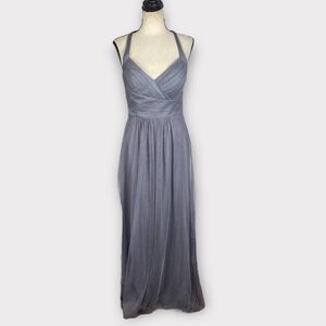 Bill Levkoff 7012N Bridesmaid Dress Women's 4 Gray Slate Sleeveless Maxi NWOT